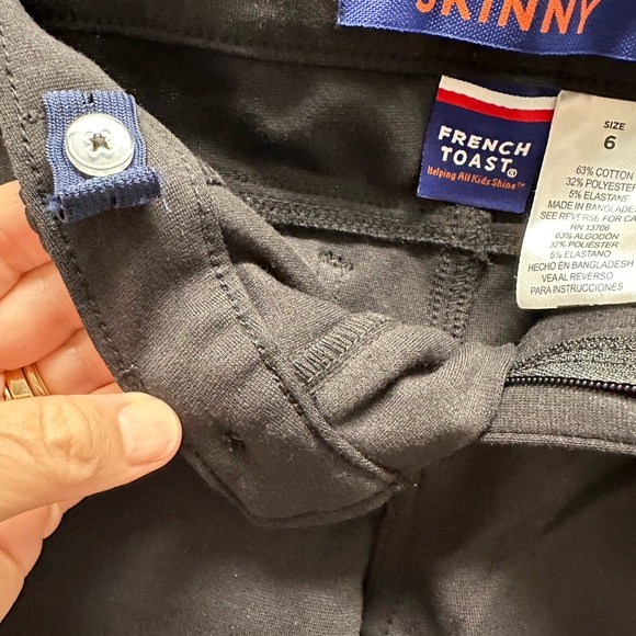 French Toast School Uniform Skinny Pant Back Pockets stretchy-Black zipper NWT - Picture 8 of 10